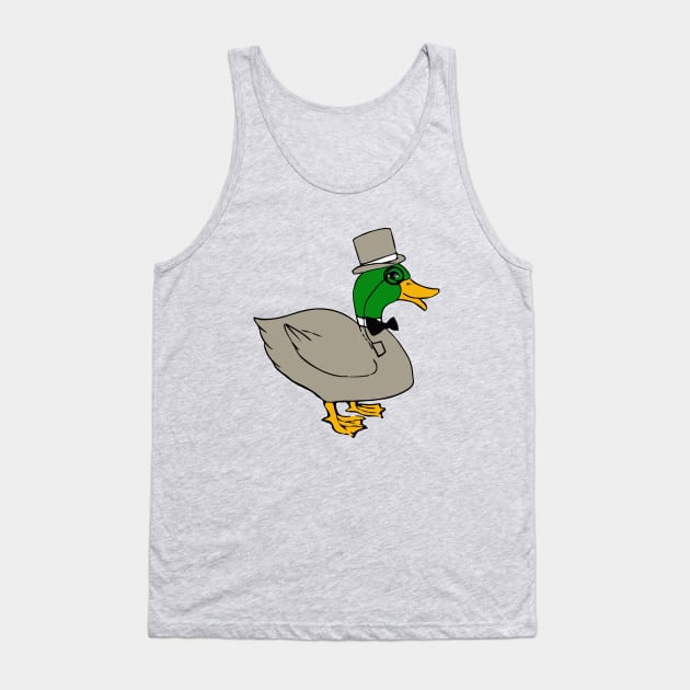 Duck with monocle and top hat: Duckington Tank Top by sketchpets